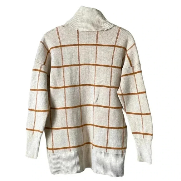 MADEWELL | Cotton&Merino Blend Pearldale Turtleneck Sweater in Windowpane Size S - Picture 7 of 9